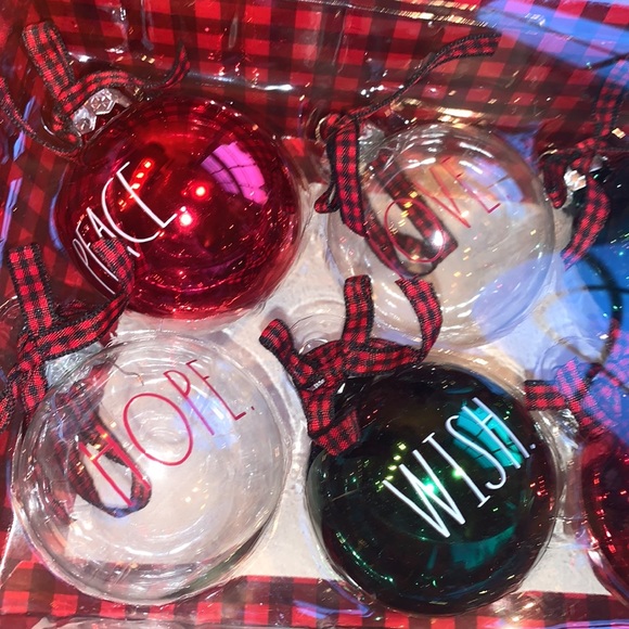 Rae Dunn Christmas Ornaments Set of 6 - Picture 2 of 4